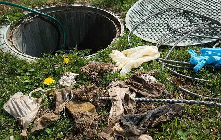 a septic tank emergency outside a home