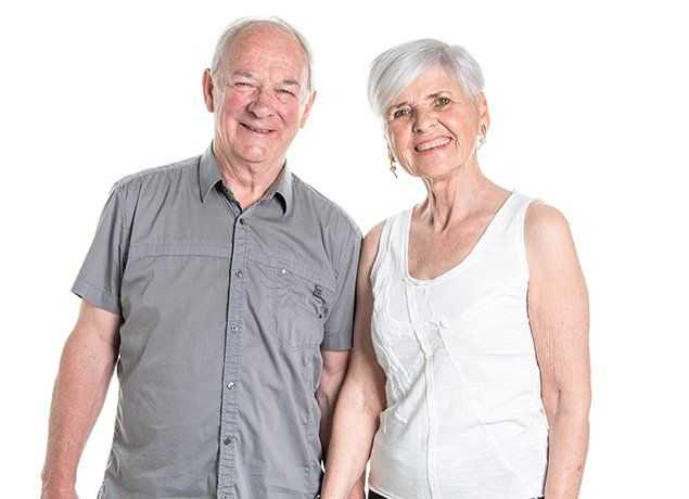 smiling older couple