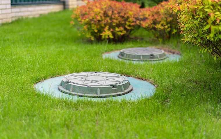 septic tank cover in yard